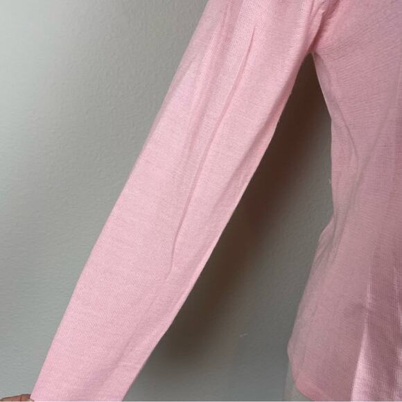 Bob Mackie Pink Floral Embroidered Beaded Button Long Sleeve Wool Blend Cardigan - Picture 4 of 8